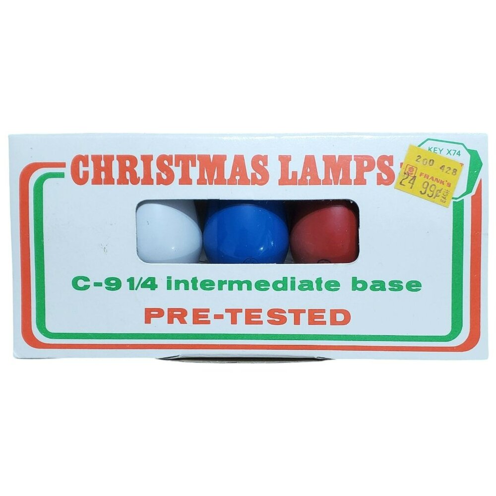New GE C-9 1/4 Christmas Lamps 5-Pack Replacement Light Bulbs Colors Vintage